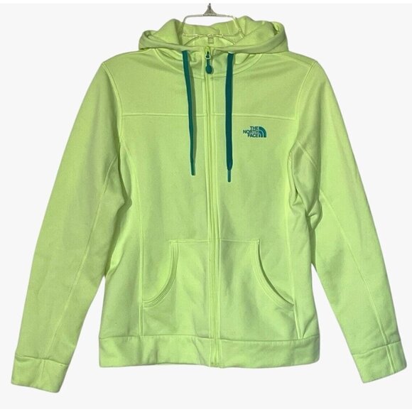 The North Face Jackets & Blazers - The North Face Jacket Neon Yellow Fleece Logo Zip Hoodie Jacket